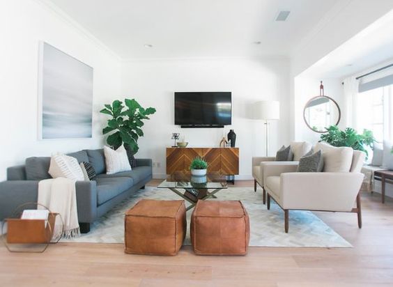minimalist rustic living room