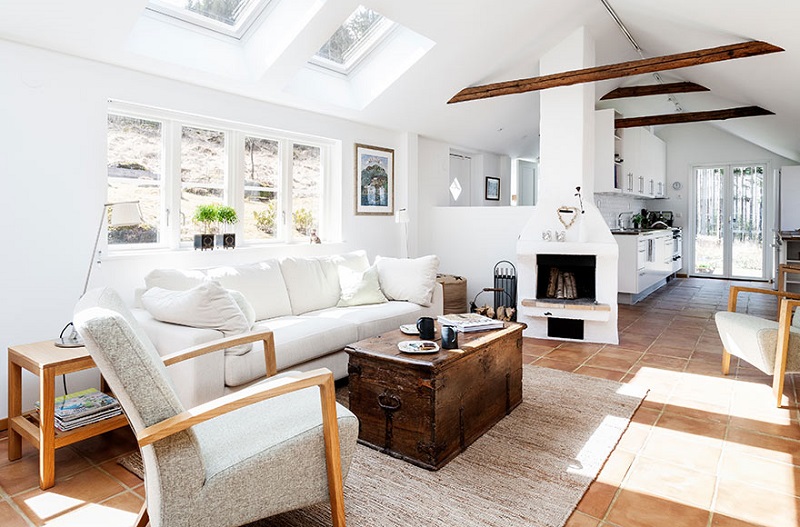 minimalist rustic living room