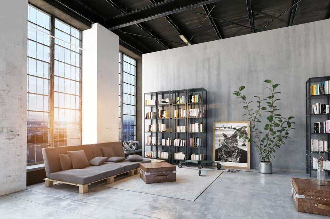industrial living room wallpaper